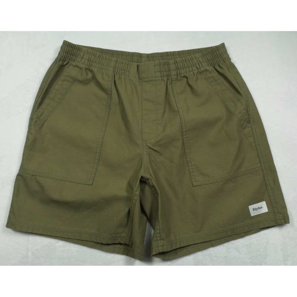 Rhythm Shorts Mens Size 32 Green Relaxed Mod Fatigue Jam Elastic Waist NWT